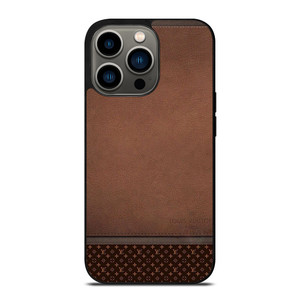 LV LOUIS VUITTON LOGO BROWN LEATHER BAG iPhone 13 Pro Case Cover