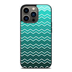 OMBRE TEAL CHEVRON iPhone 13 Pro Case Cover