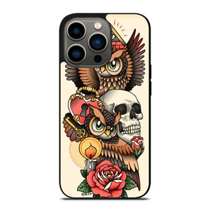 OWL STEAMPUNK ILLUMINATI TATTOO iPhone 13 Pro Case Cover