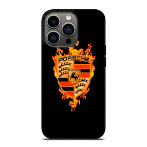 PORSCHE LOGO CAR ON FIRE iPhone 13 Pro Case Cover