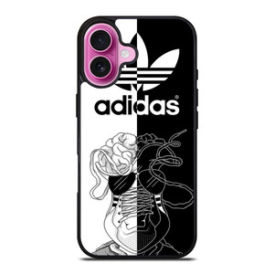 ADIDAS BLACK & WHITE iPhone 16 Plus Case Cover ADIDAS BLACK & WHITE iPhone 16 Plus Case Cover