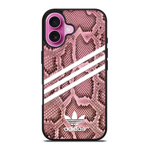 ADIDAS ORIGINALS STRIPES PINK SNAKE SKIN iPhone 16 Plus Case Cover ADIDAS ORIGINALS STRIPES PINK SNAKE SKIN iPhone 16 Plus Case Cover