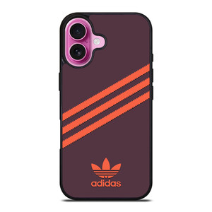 ADIDAS ORIGINALS STRIPES PURPLE ORANGE iPhone 16 Plus Case Cover ADIDAS ORIGINALS STRIPES PURPLE ORANGE iPhone 16 Plus Case Cover