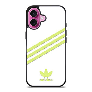 ADIDAS ORIGINALS STRIPES WHITE YELLOW iPhone 16 Plus Case Cover ADIDAS ORIGINALS STRIPES WHITE YELLOW iPhone 16 Plus Case Cover