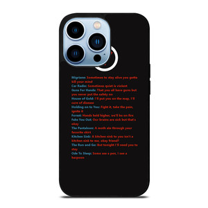 LYRICS OF TWENTY ONE PILOTS iPhone 13 Pro Max Case Cover