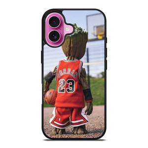 BABY GROOT MICHAEL JORDAN CHICAGO BULL iPhone 16 Plus Case Cover