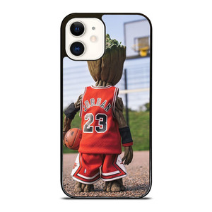 BABY GROOT MICHAEL JORDAN CHICAGO BULL iPhone 12 Case Cover