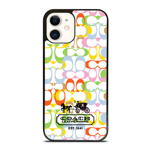 COACH LEATHERWARE NEW YORK EST 1941 COLORFUL iPhone 12 Case Cover