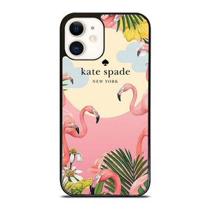 KATE SPADE NEW YORK LOGO FLORAL FLAMENGOS iPhone 12 Case Cover