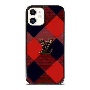 LOUIS VUITTON LV LOGO PATTERN RED iPhone 12 Case Cover