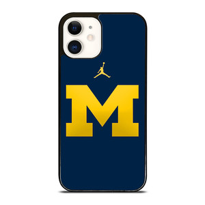 MICHIGAN WOLVERINES AIR JORDAN LOGO FOOTBALL iPhone 12 Case Cover