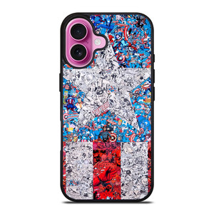 CAPTAIN AMERICA LOGO COLLAGE iPhone 16 Plus Case Cover