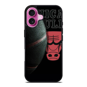 CHICAGO BULLS BLACK BASKETBALL iPhone 16 Plus Case Cover