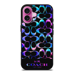 COACH NEW YORK COLORFULL MARBLE PATTERN iPhone 16 Plus Case Cover