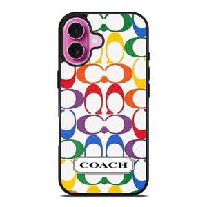 COACH NEW YORK LEATHERWARE LOGO COLORFUL iPhone 16 Plus Case Cover