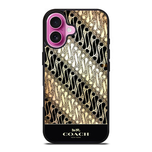 COACH NEW YORK LOGO BATIK PARANG PATTERN iPhone 16 Plus Case Cover