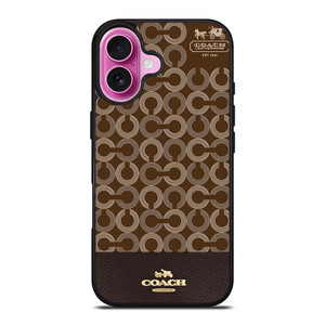 COACH NEW YORK LOGO BRWON EMBLEM iPhone 16 Plus Case Cover