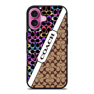 COACH NEW YORK LOGO COLORFULL BROWN PATTERN ICON iPhone 16 Plus Case Cover