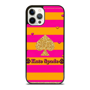 KATE SPADE NEW YORK YELLOW PINK STRIPES ICON iPhone 12 Pro Case Cover