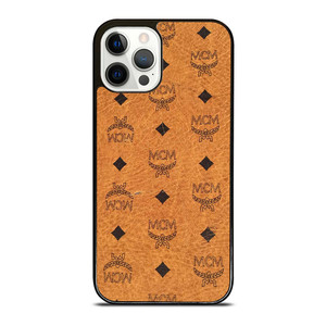 MCM WORLD WIDE BROWN LEATHER iPhone 12 Pro Case Cover