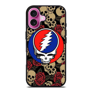 GREATEFUL DEAD BAND ICON SKULL AND ROSE iPhone 16 Plus Case Cover
