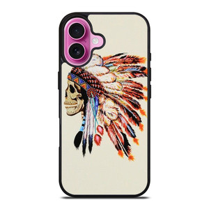 INDIAN FEATHER SKULL iPhone 16 Plus Case Cover INDIAN FEATHER SKULL iPhone 16 Plus Case Cover