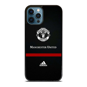 MANCHESTER UNITED FC LOGO FOOTBALL ADIDAS BLACK iPhone 12 Pro Max Case Cover