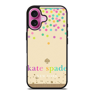 KATE SPADE NEW YORK LOGO COLORFUL POLKADOTS iPhone 16 Plus Case Cover