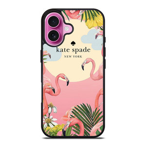 KATE SPADE NEW YORK LOGO FLORAL FLAMENGOS iPhone 16 Plus Case Cover