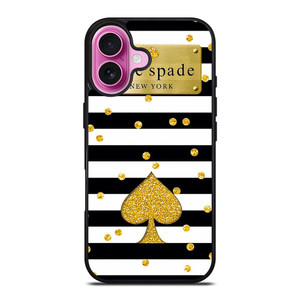 KATE SPADE NEW YORK LOGO GOLDEN POLKADOTS ICON iPhone 16 Plus Case Cover