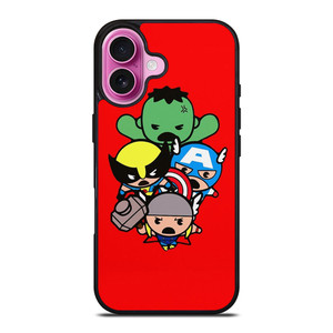 KAWAII CAPTAIN AMERICA HULK THOR WOLVERINE Marvel Avengers iPhone 16 Plus Case Cover