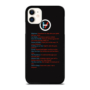 LYRICS OF TWENTY ONE PILOTS iPhone 11 Case Cover