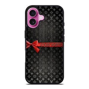 LOUIS VUITTON LV LOGO PATTERN RED RIBBON iPhone 16 Plus Case Cover LOUIS VUITTON LV LOGO PATTERN RED RIBBON iPhone 16 Plus Case Cover
