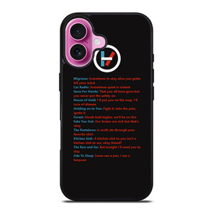 LYRICS OF TWENTY ONE PILOTS iPhone 16 Plus Case Cover LYRICS OF TWENTY ONE PILOTS iPhone 16 Plus Case Cover