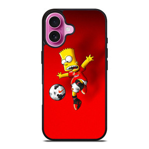 MANCHESTER UNITED BART SIMPSON iPhone 16 Plus Case Cover MANCHESTER UNITED BART SIMPSON iPhone 16 Plus Case Cover