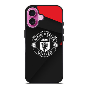 MANCHESTER UNITED LOGO BLACK iPhone 16 Plus Case Cover MANCHESTER UNITED LOGO BLACK iPhone 16 Plus Case Cover