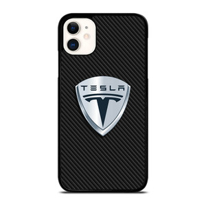 TESLA MOTORS EMBLEM CARBON iPhone 11 Case Cover