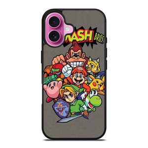 NINTENDO GAME CHARACTER SUPER SMASH BROSS AND FRIENDS iPhone 16 Plus Case Cover