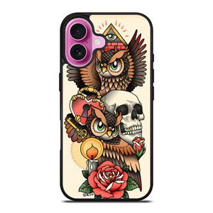 OWL STEAMPUNK ILLUMINATI TATTOO iPhone 16 Plus Case Cover