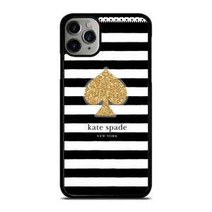 KATE SPADE NEW YORK GOLD LOGO STRIPES PATTERN iPhone 11 Pro Max Case Cover