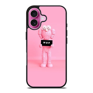 PINK KAWS X HUF STREETWEAR iPhone 16 Plus Case Cover PINK KAWS X HUF STREETWEAR iPhone 16 Plus Case Cover