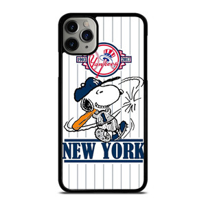 NEW YORK YANKEES LOGO BASEBALL SNOOPY THE PEANUTS iPhone 11 Pro Max Case Cover