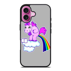 POOPING RAINBOW UNICORN iPhone 16 Plus Case Cover