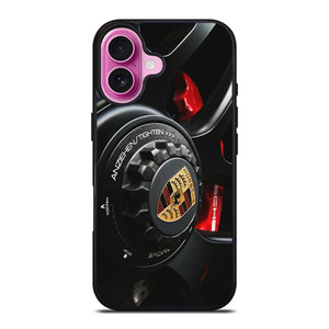PORSCHE LOGO CAR ON RIM iPhone 16 Plus Case Cover