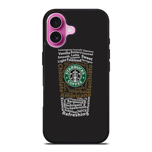 STARBUCKS COFFEE ART TYPOGRAPHY iPhone 16 Plus Case Cover