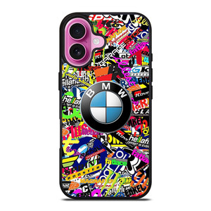STICKER BOMB BMW LOGO iPhone 16 Plus Case Cover STICKER BOMB BMW LOGO iPhone 16 Plus Case Cover