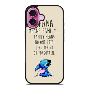 STITCH LILLO OHANA FAMILY QUOTES iPhone 16 Plus Case Cover STITCH LILLO OHANA FAMILY QUOTES iPhone 16 Plus Case Cover
