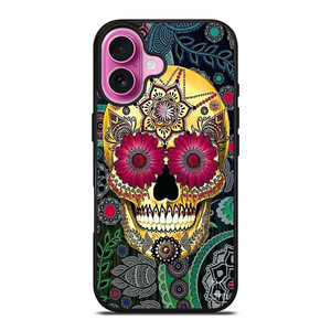 SUGAR SKULL TATTOO FLOWER iPhone 16 Plus Case Cover