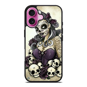 SUGAR SKULL TATTOO GIRL iPhone 16 Plus Case Cover SUGAR SKULL TATTOO GIRL iPhone 16 Plus Case Cover