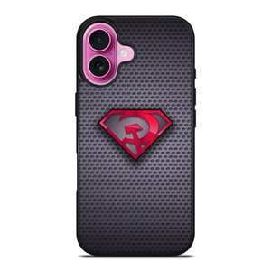 SUPERMAN RED SON LOGO CARBON iPhone 16 Plus Case Cover